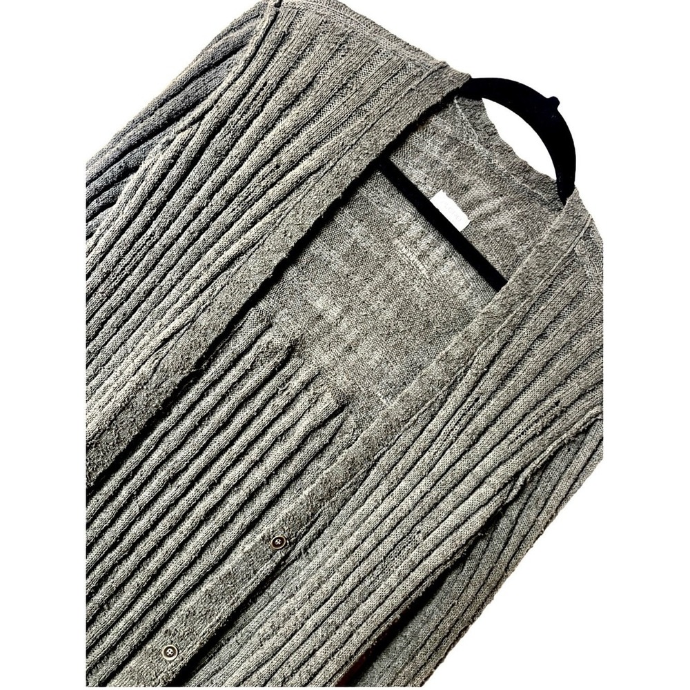 Pilcro Olive Green Gauzy Distressed Ribbed Longline Open Cardigan Sz XS - Picture 4 of 6